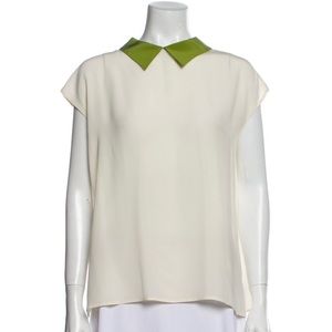 Prada sleeveless shirt w/Peter pan collar